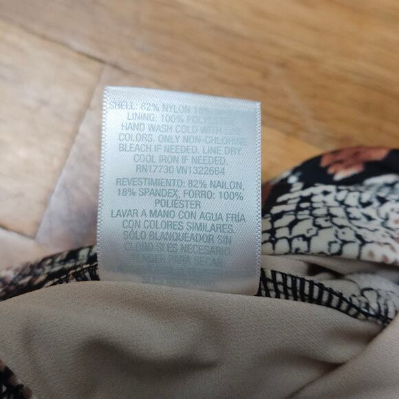 Kona Sol One Piece Swimsuit Womens M Snakeskin Print Side Tie Stretch Lined - Picture 6 of 7